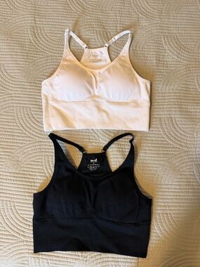 Black and White sports bras